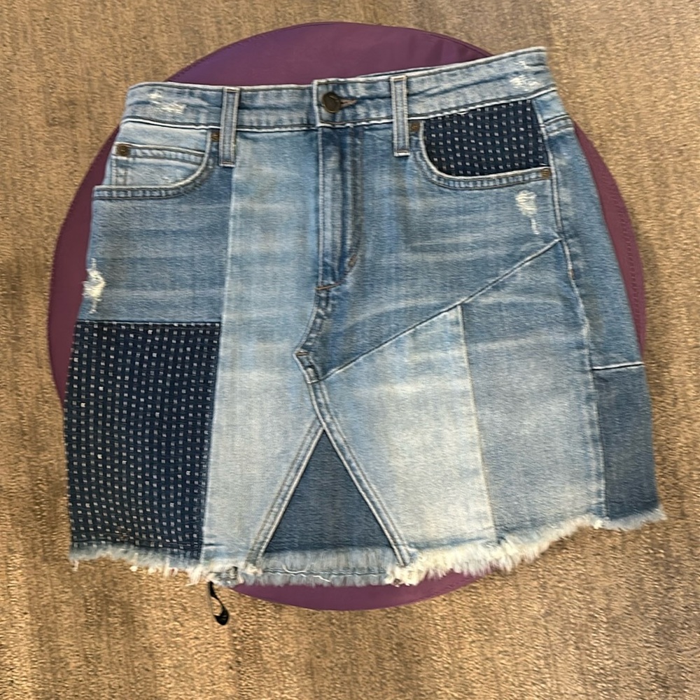 new JOE’S JEANS CHARLIE patchwork denim jean mini skirt - 25